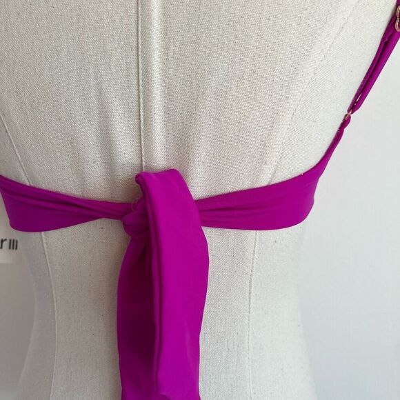 Bar III Banded Ring Bikini Top in Pink, Size XS - Picture 9 of 12